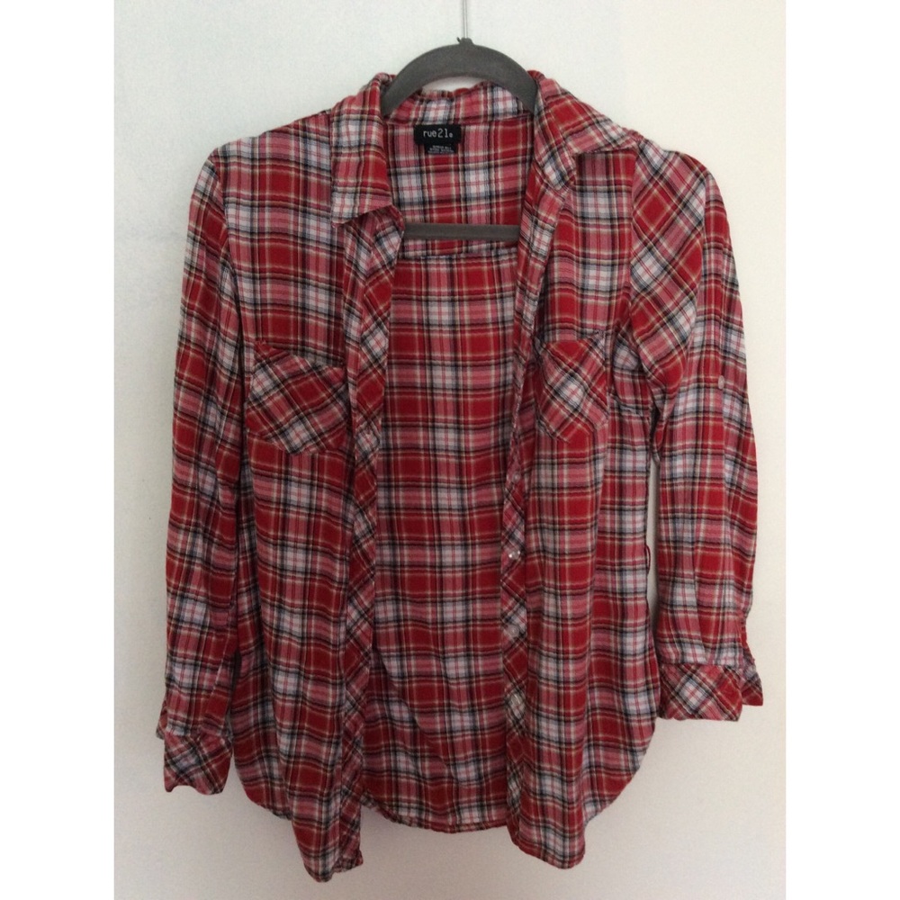 Red t shirt flannel